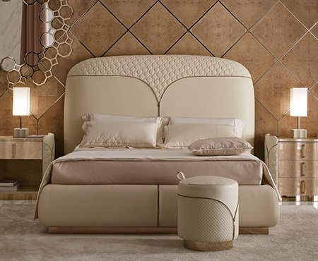 Letto contemporaneo con testiera imbottita